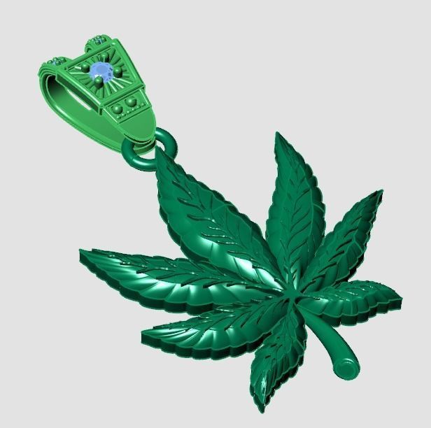 Marijuana Leaf pendant 3D print model_15