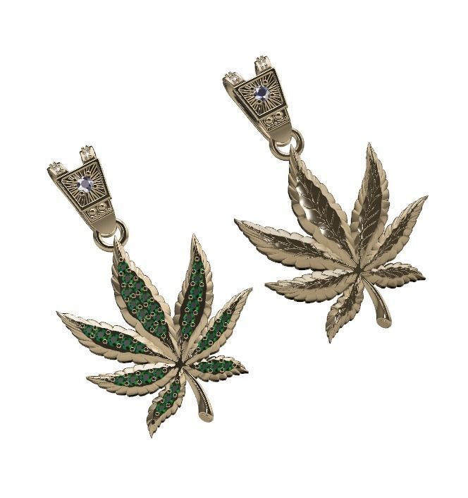 Marijuana Leaf pendant 3D print model_17