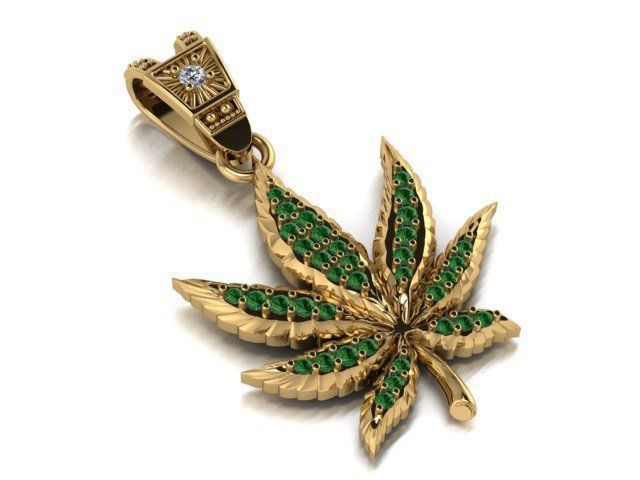 Marijuana Leaf pendant 3D print model_19