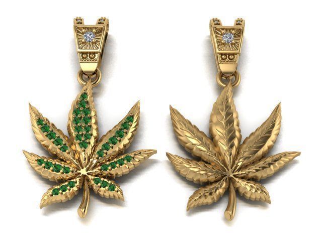 Marijuana Leaf pendant 3D print model_18