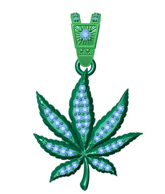 Marijuana Leaf pendant 3D print model_21