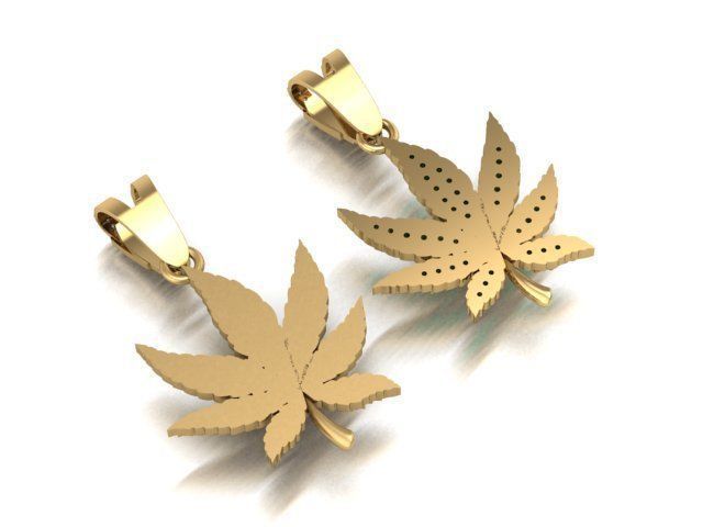 Marijuana Leaf pendant 3D print model_7