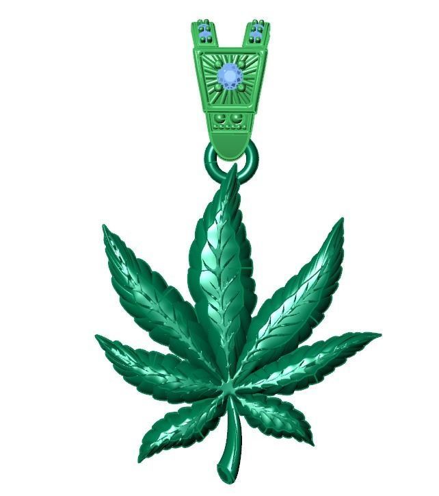 Marijuana Leaf pendant 3D print model_12