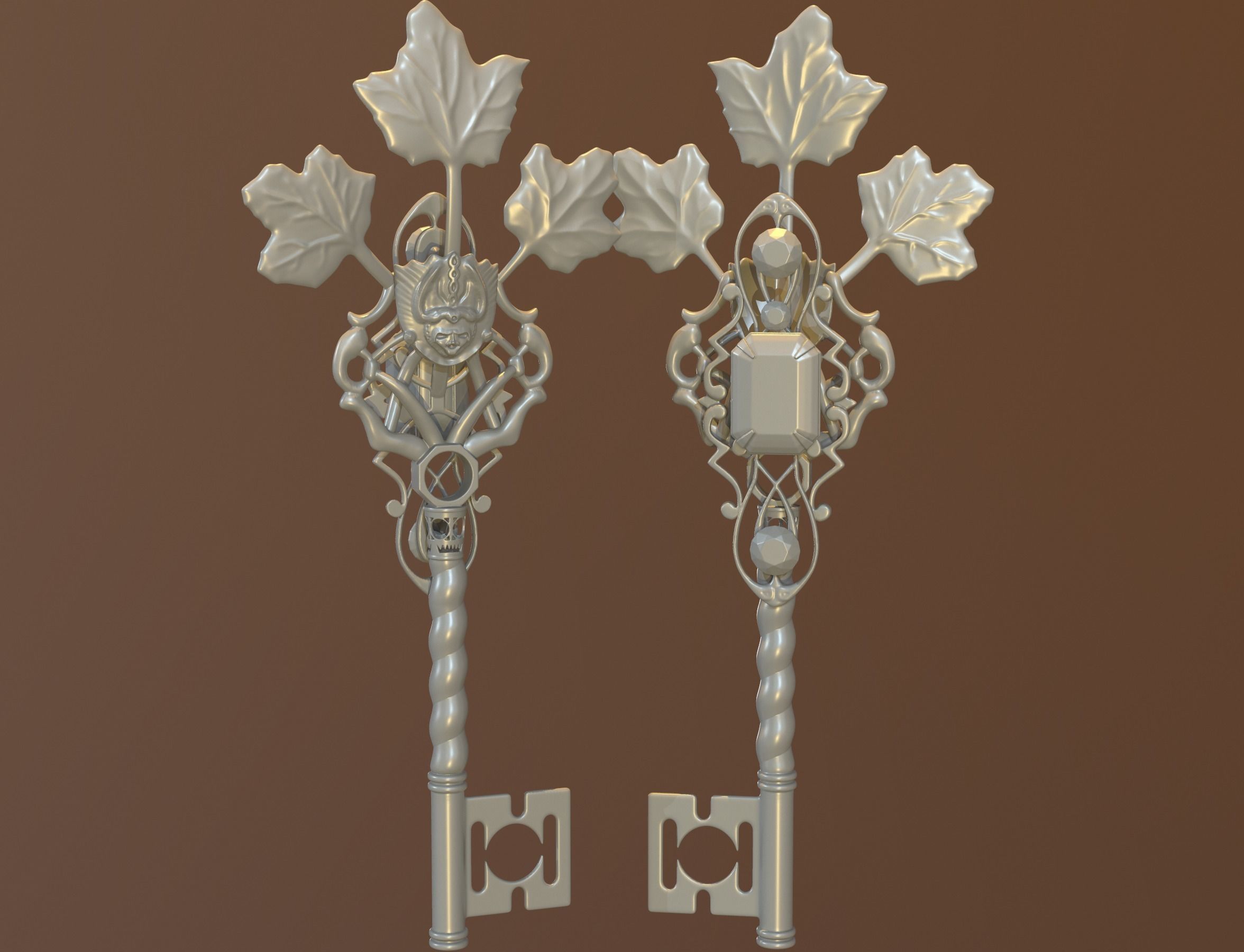 winter key 3D print model_3