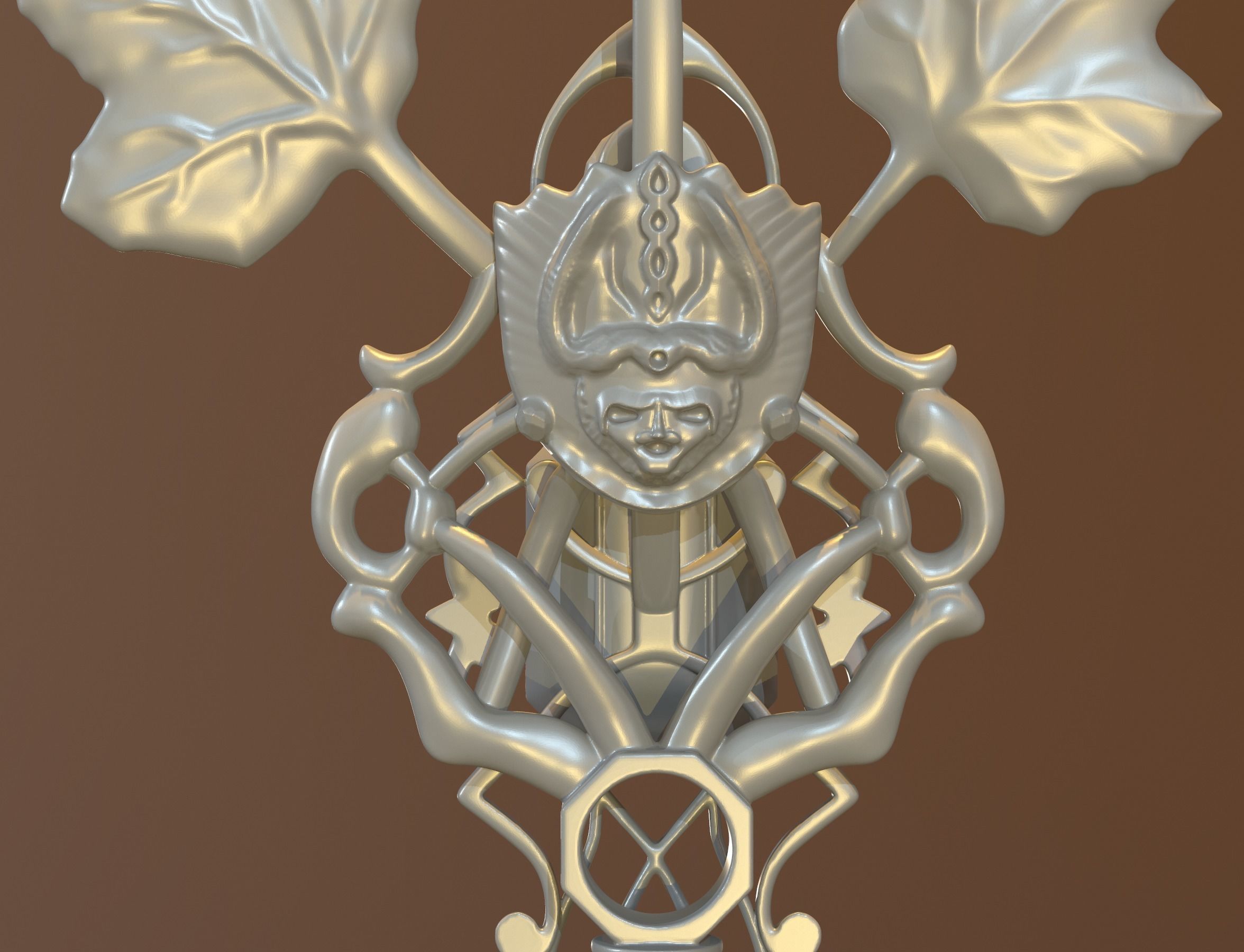 winter key 3D print model_4