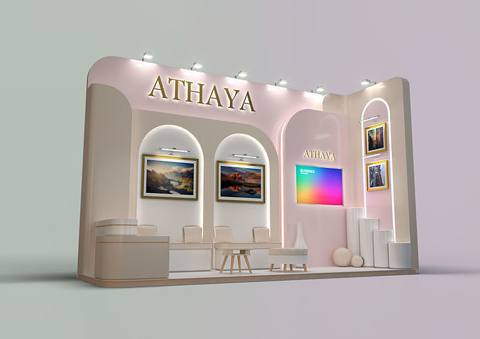 exhibition stand 12 sqm Low-poly 3D model