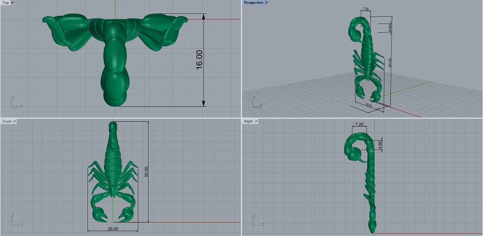 scorpion pendant 3D print model_18