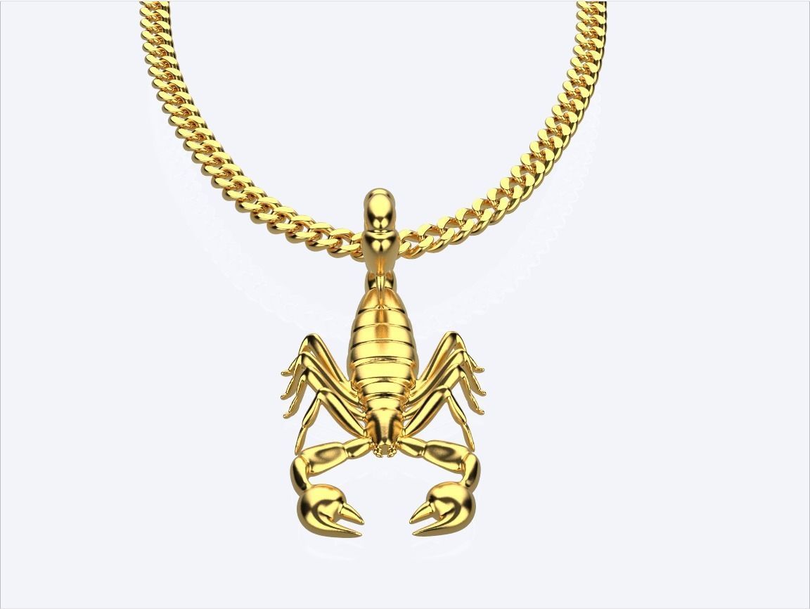 scorpion pendant 3D print model_2