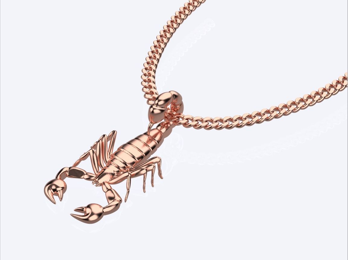 scorpion pendant 3D print model_6