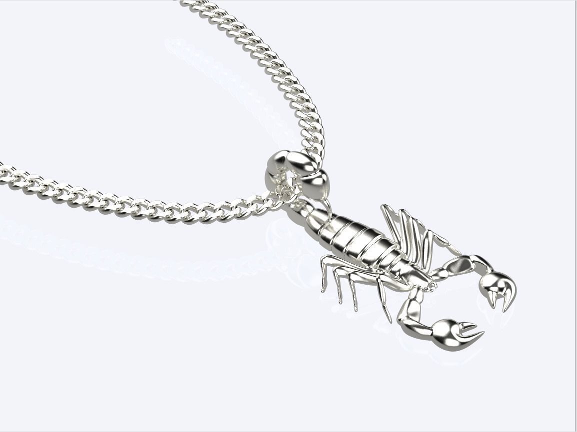 scorpion pendant 3D print model_4