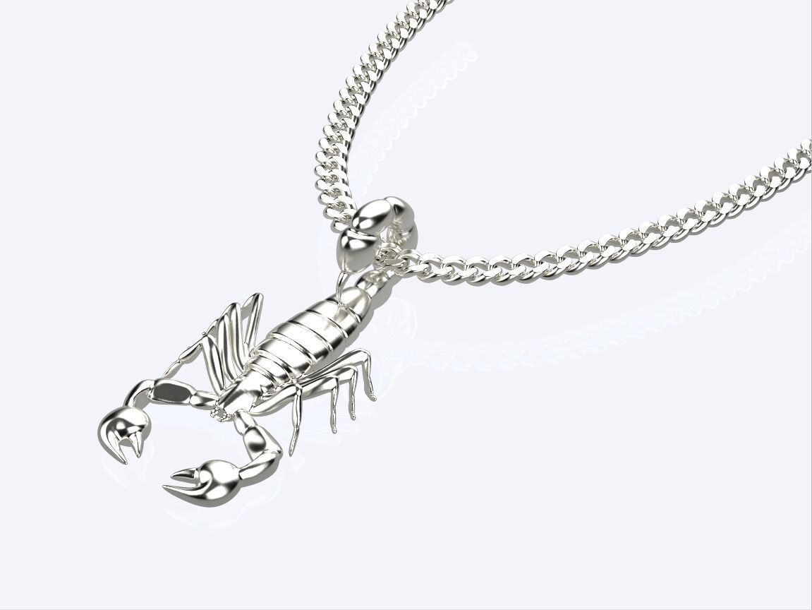 scorpion pendant 3D print model_3