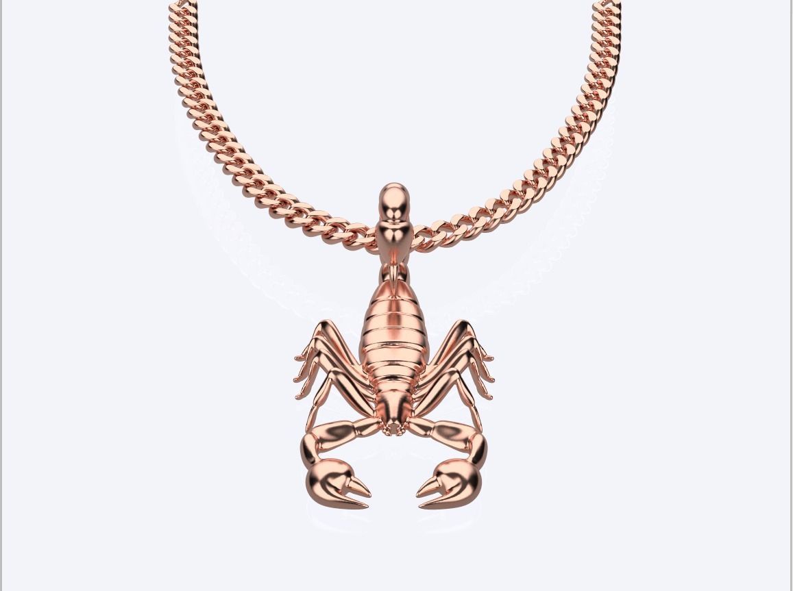 scorpion pendant 3D print model_8