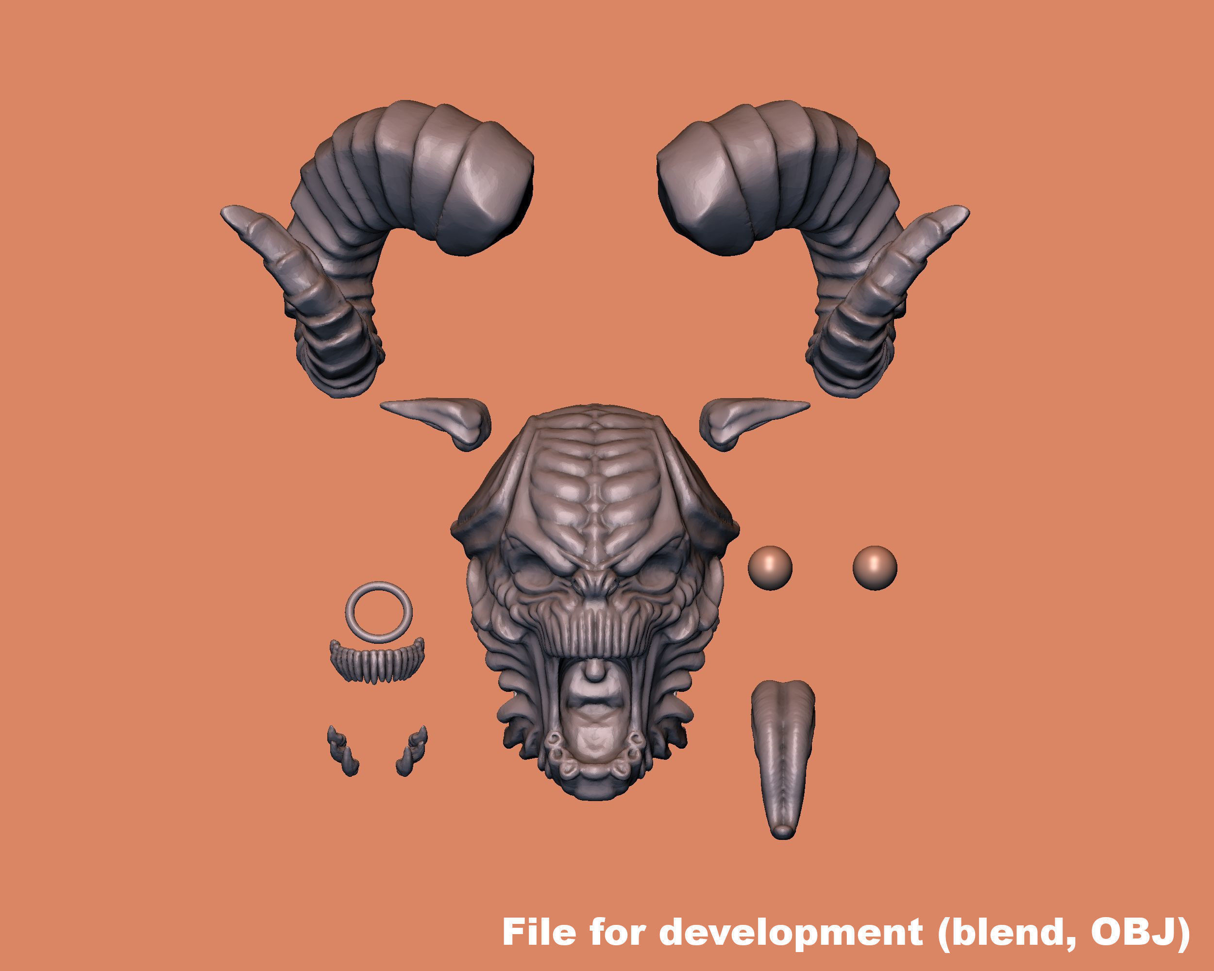Demon Head BEAD 3D print model_14