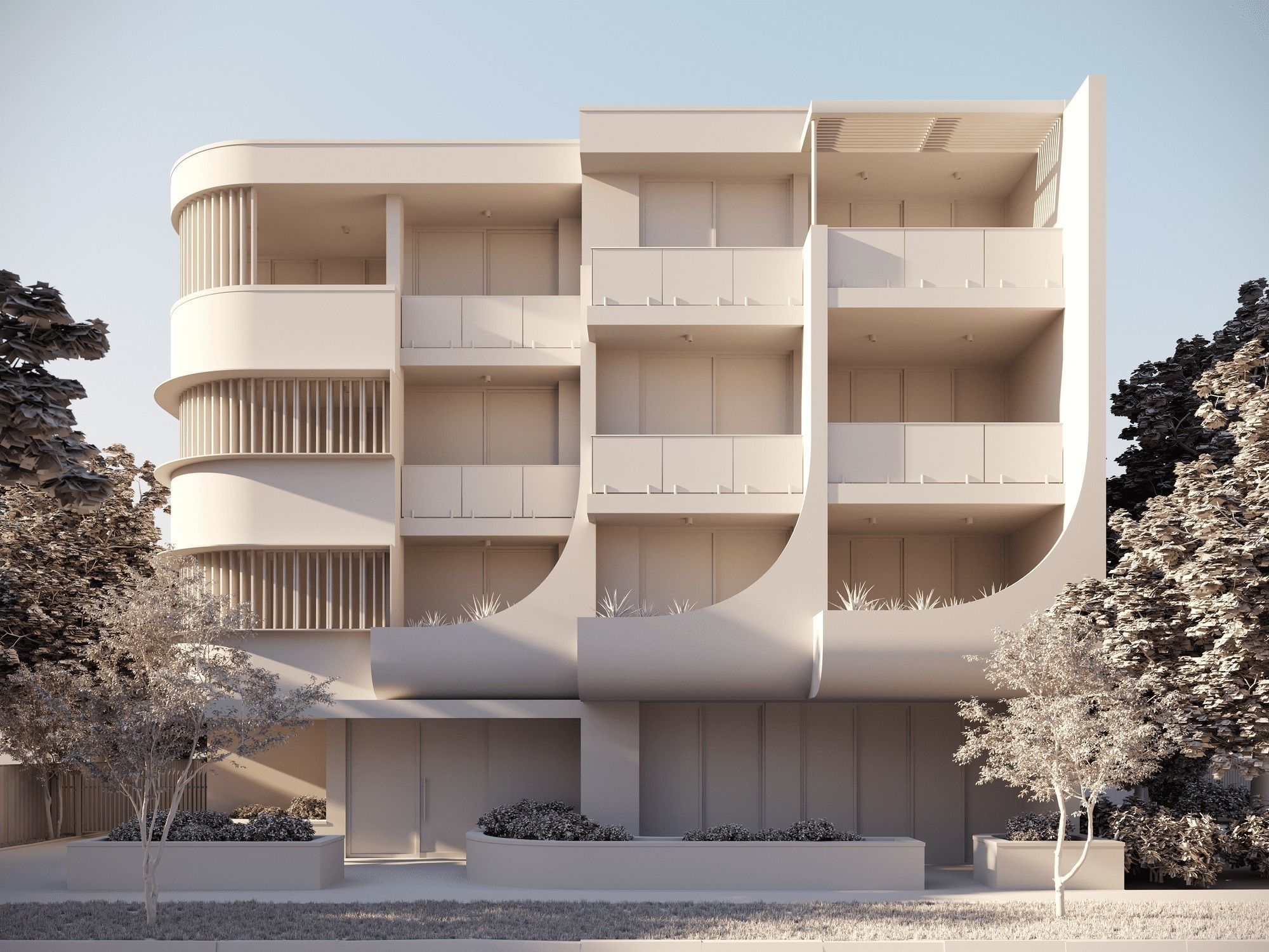 Residential Building Exterior Scene 3D model_7