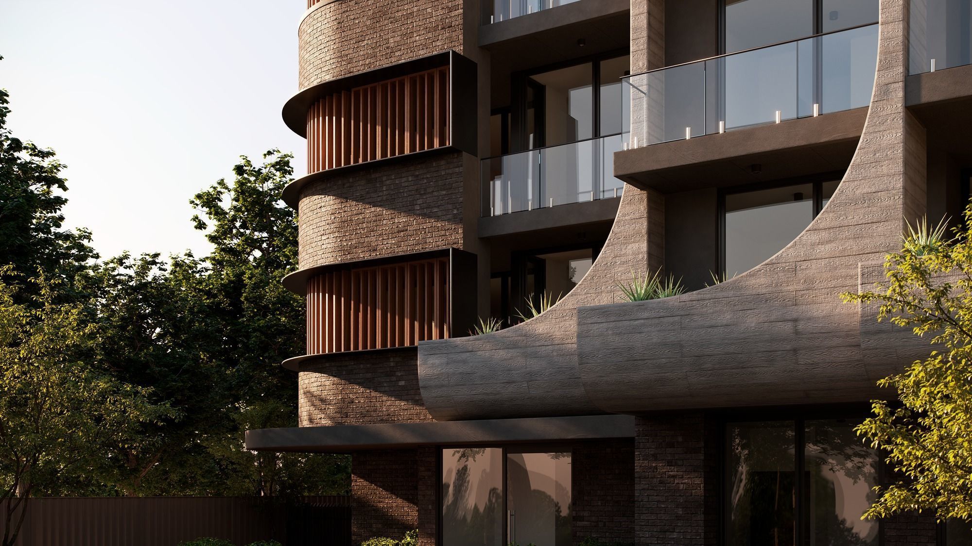 Residential Building Exterior Scene 3D model_2