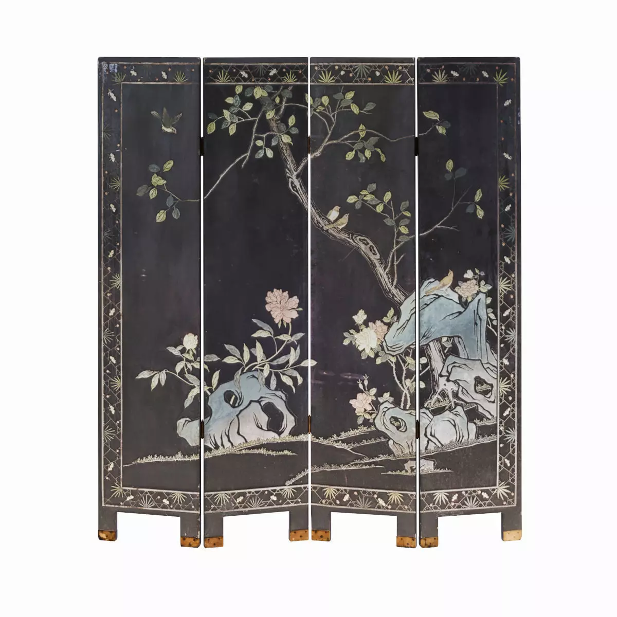 Chinese Black Lacquer Divider 3D model_0