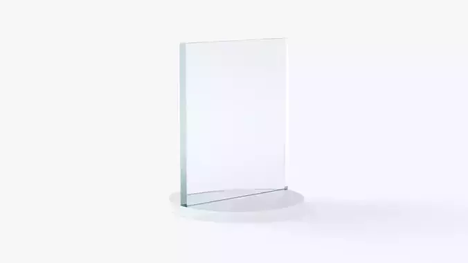 Diploma Glass Award Trophy - crystal plaque trophies Low-poly 3D model