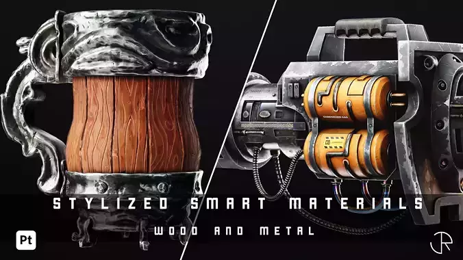 Stylized Smart Materials Wood and Metal