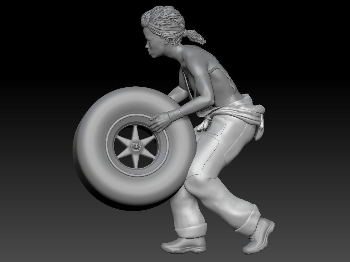 SEXY GIRL F1 PIT STOP 2 3D print model_1