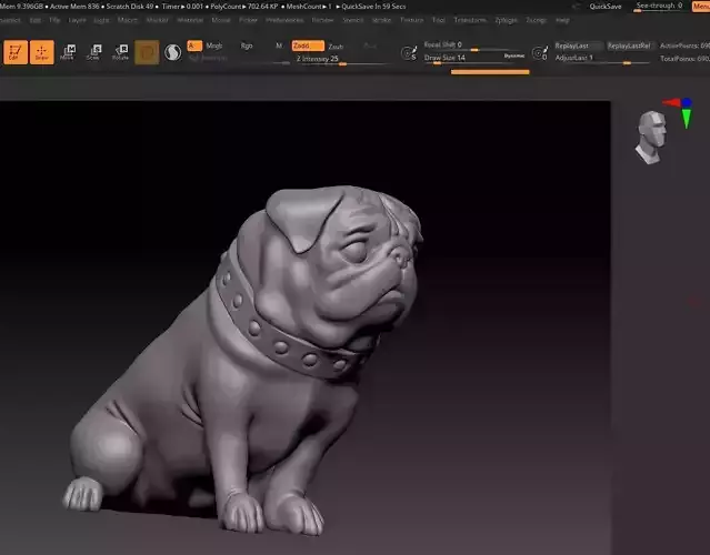 Pug dog 3D print model