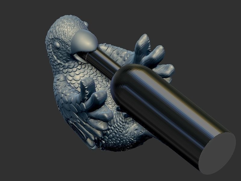 Wine holder Parrot 3D print model_8