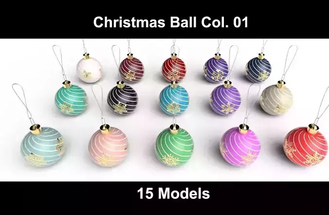 Christmas Balls Col01 - 15 Models