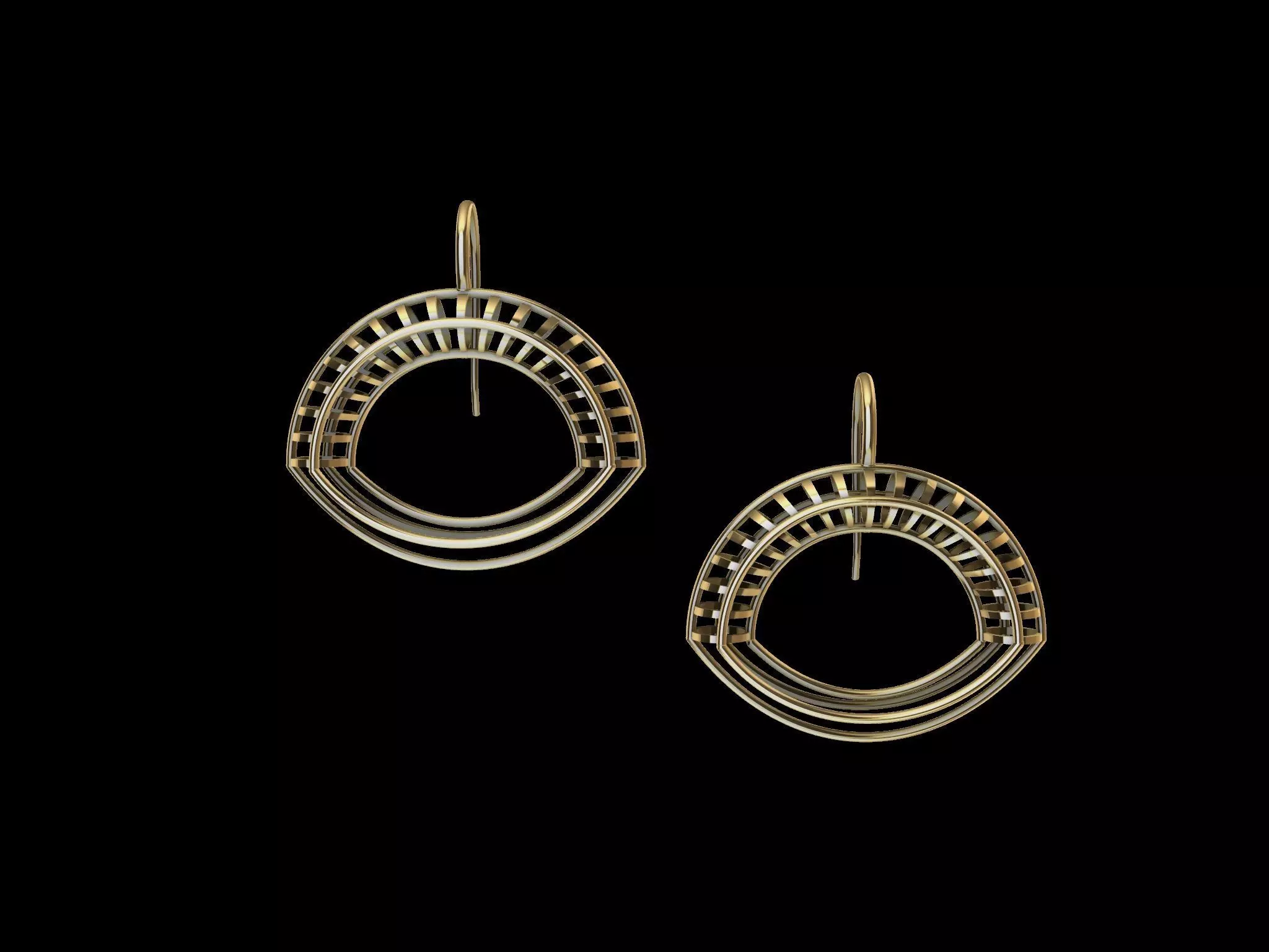 Stylish contemporary designer earrings 3D print model