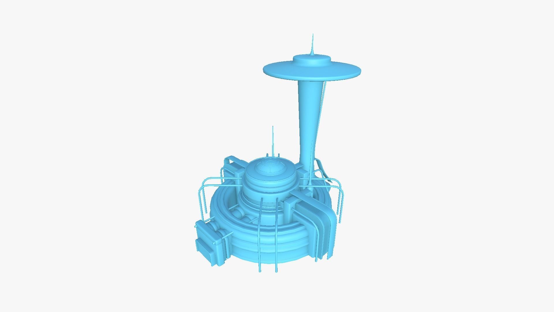 SciFi Facility D06 Green - Sci Fi Exterior Design Low-poly 3D model_17