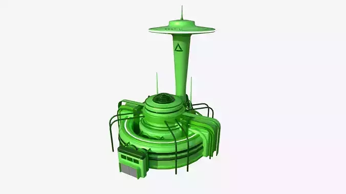 SciFi Facility D06 Green - Sci Fi Exterior Design Low-poly 3D model