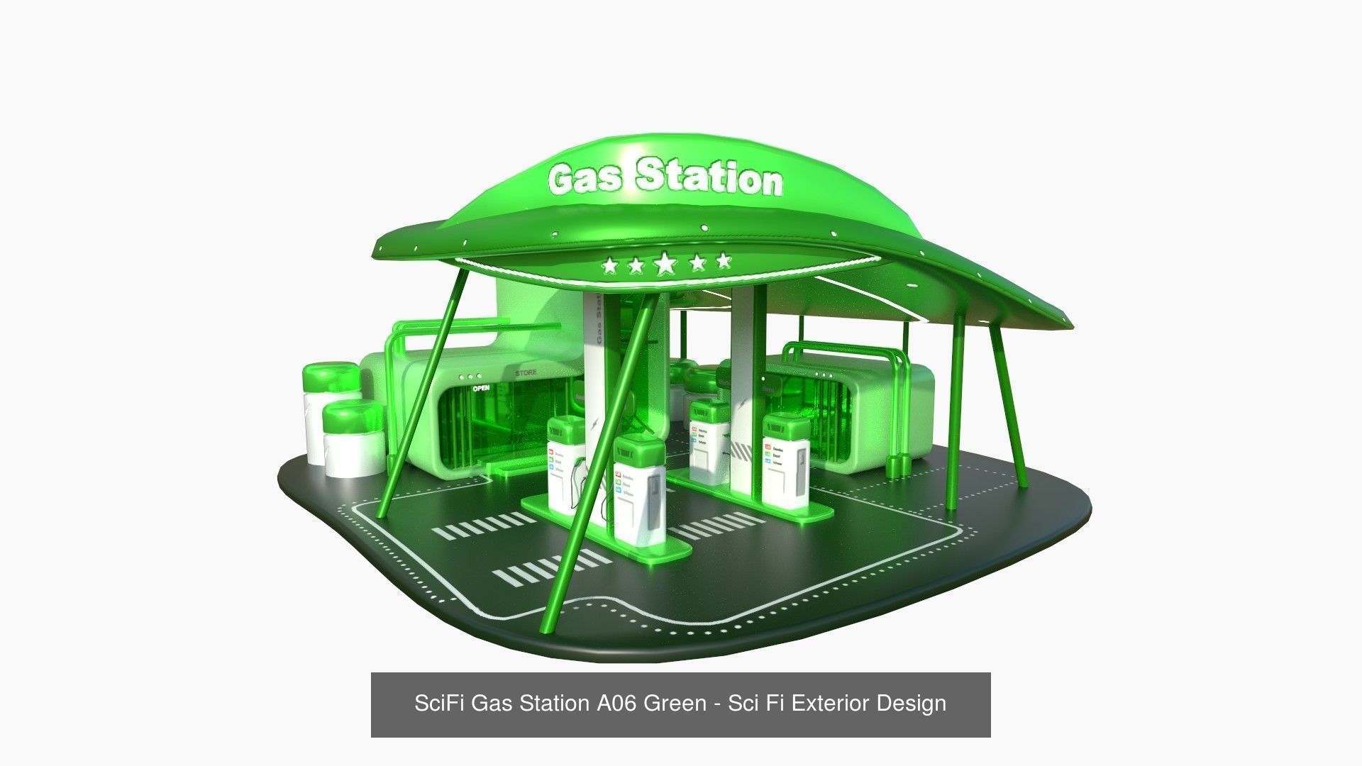 10 Sci Fi Buildings Collection F - Green - Exterior Design _2