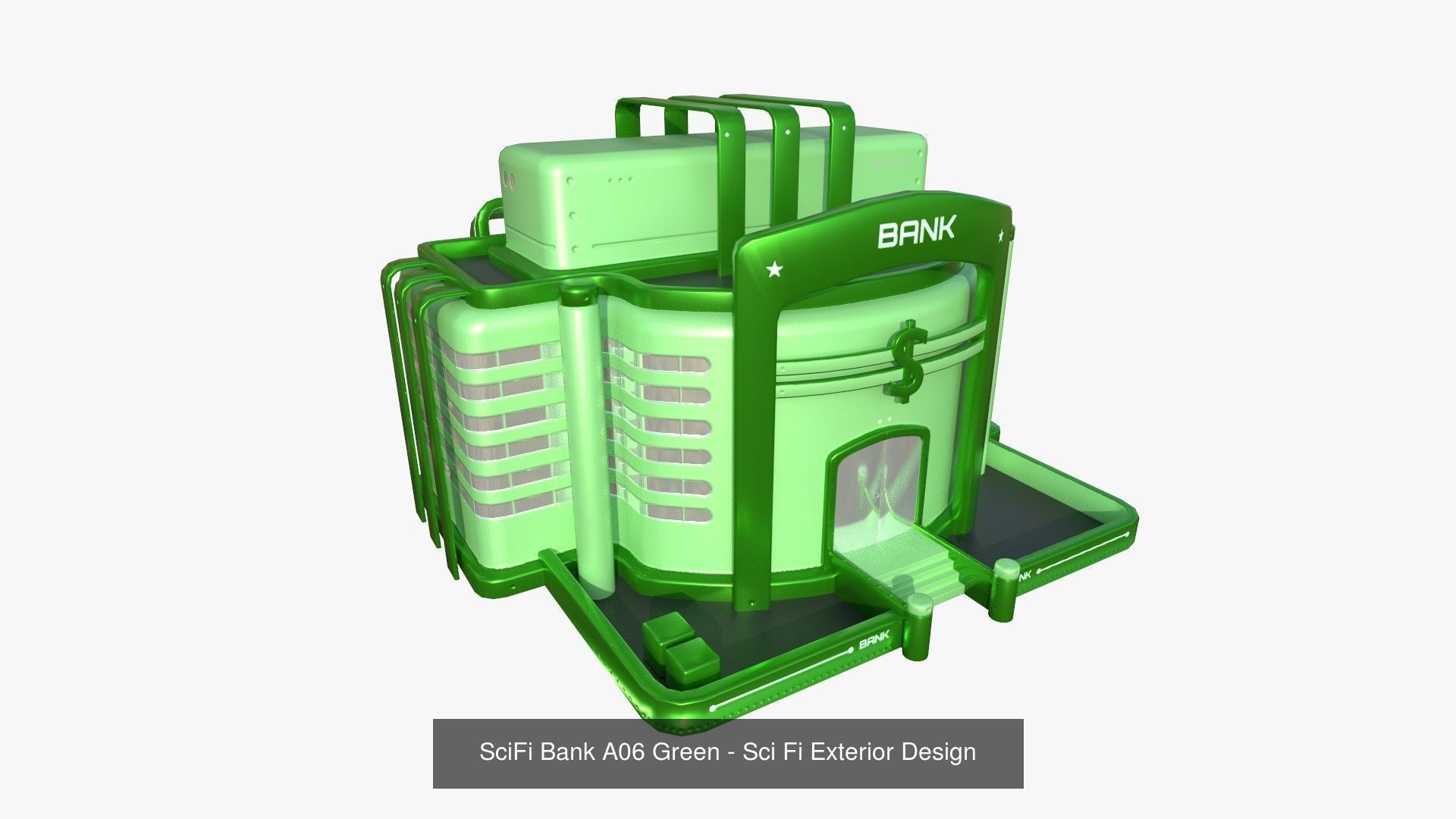 10 Sci Fi Buildings Collection F - Green - Exterior Design _3