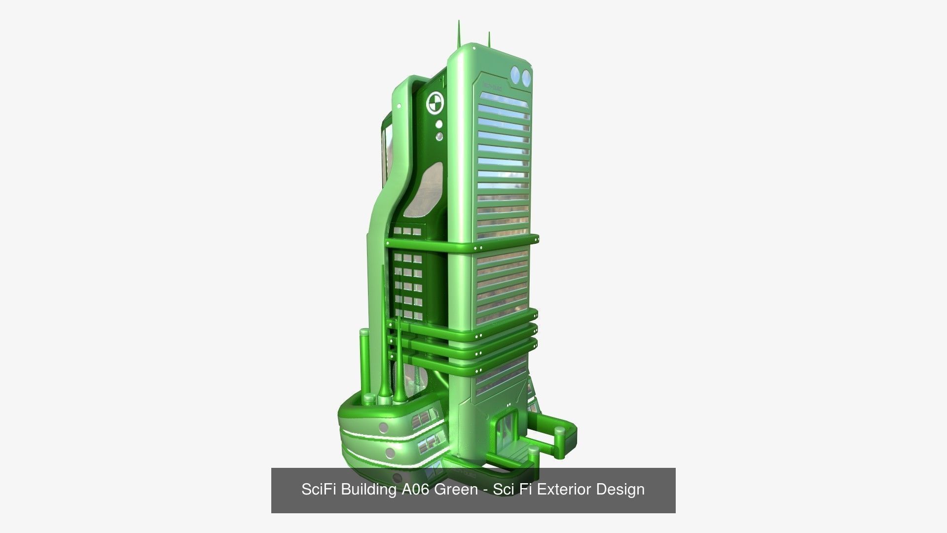 10 Sci Fi Buildings Collection F - Green - Exterior Design _1