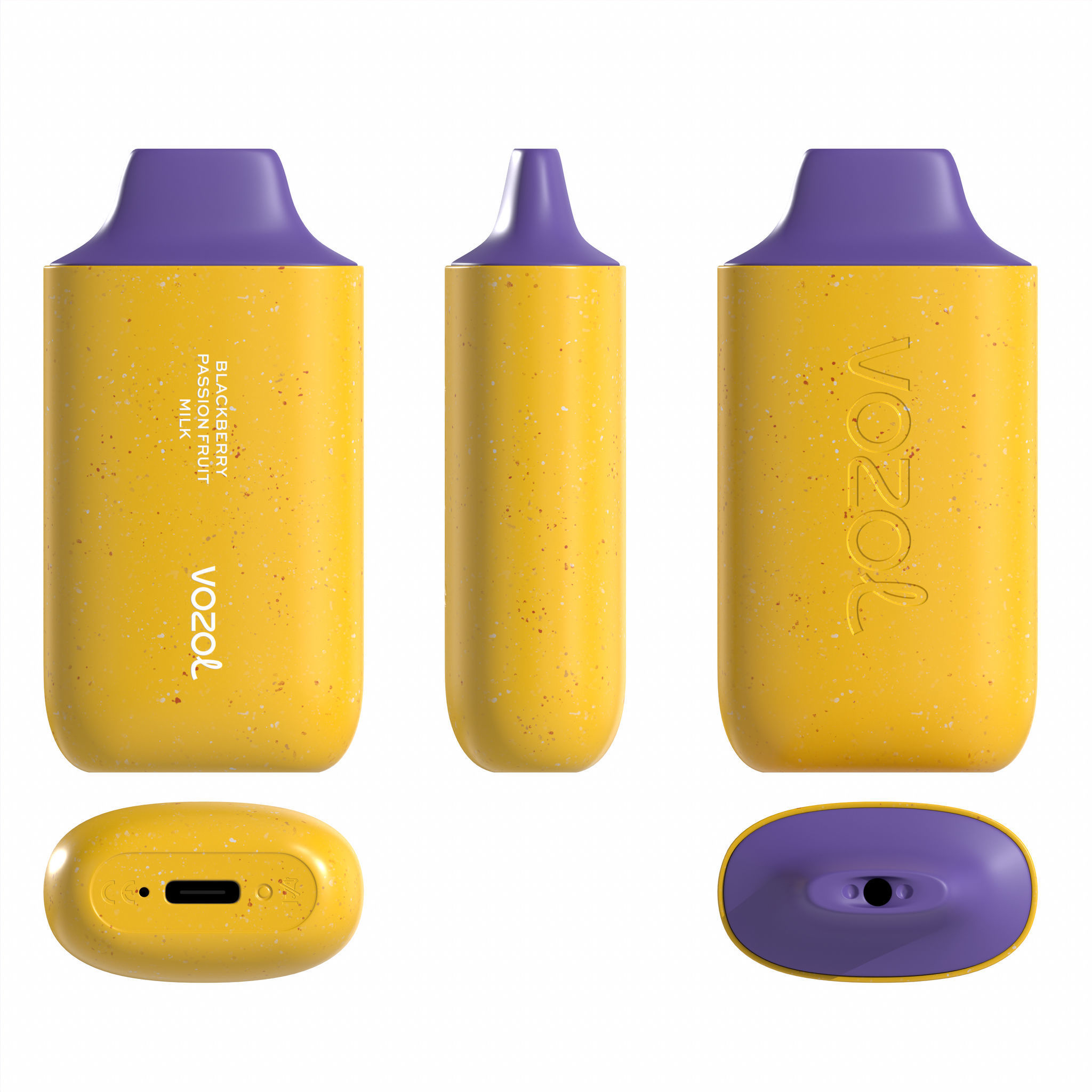 Vozol Star 6000 Blackberry Passion Fruit Milk Low-poly 3D model_4