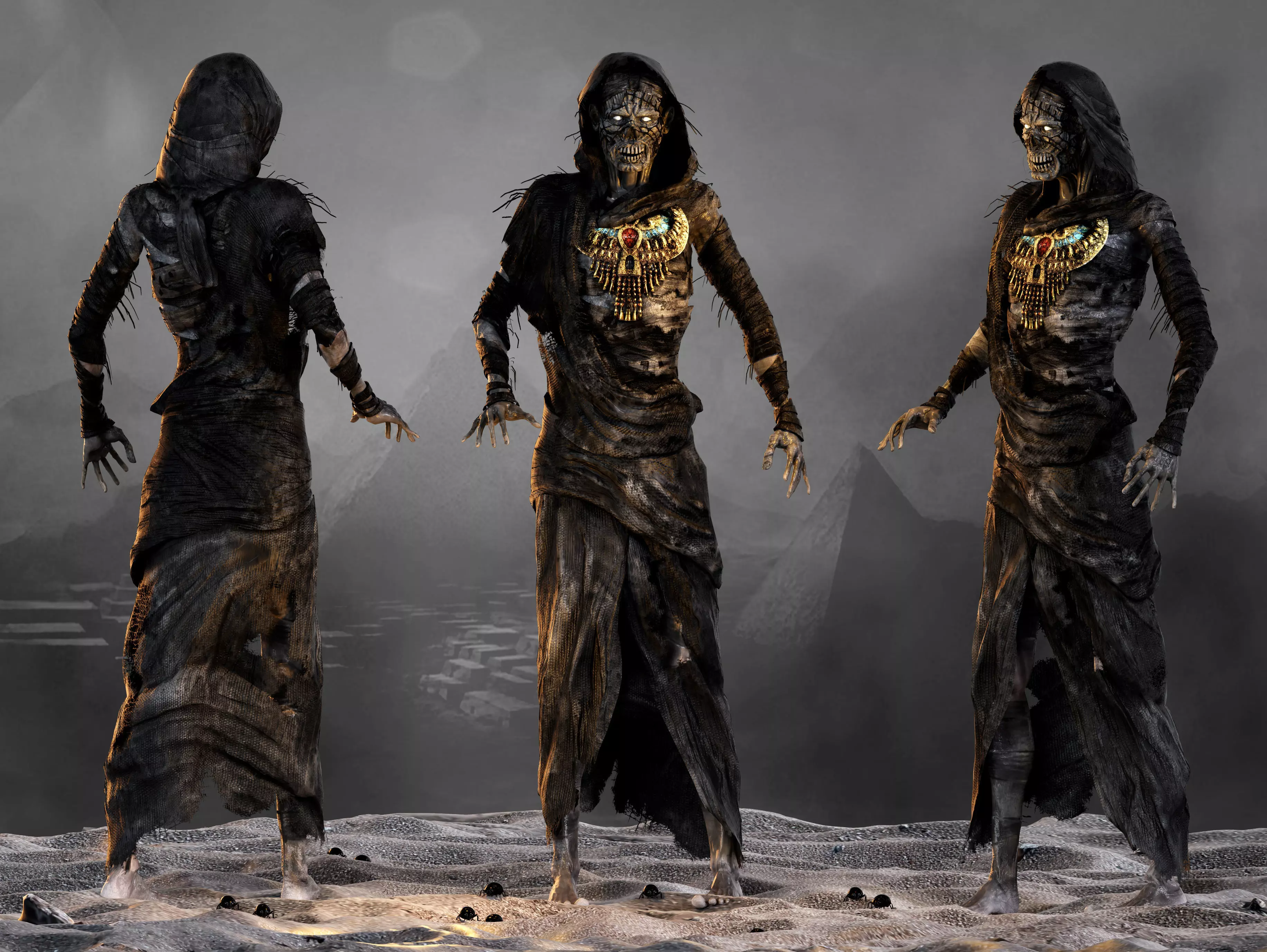 Mummy  Low-poly 3D model_0