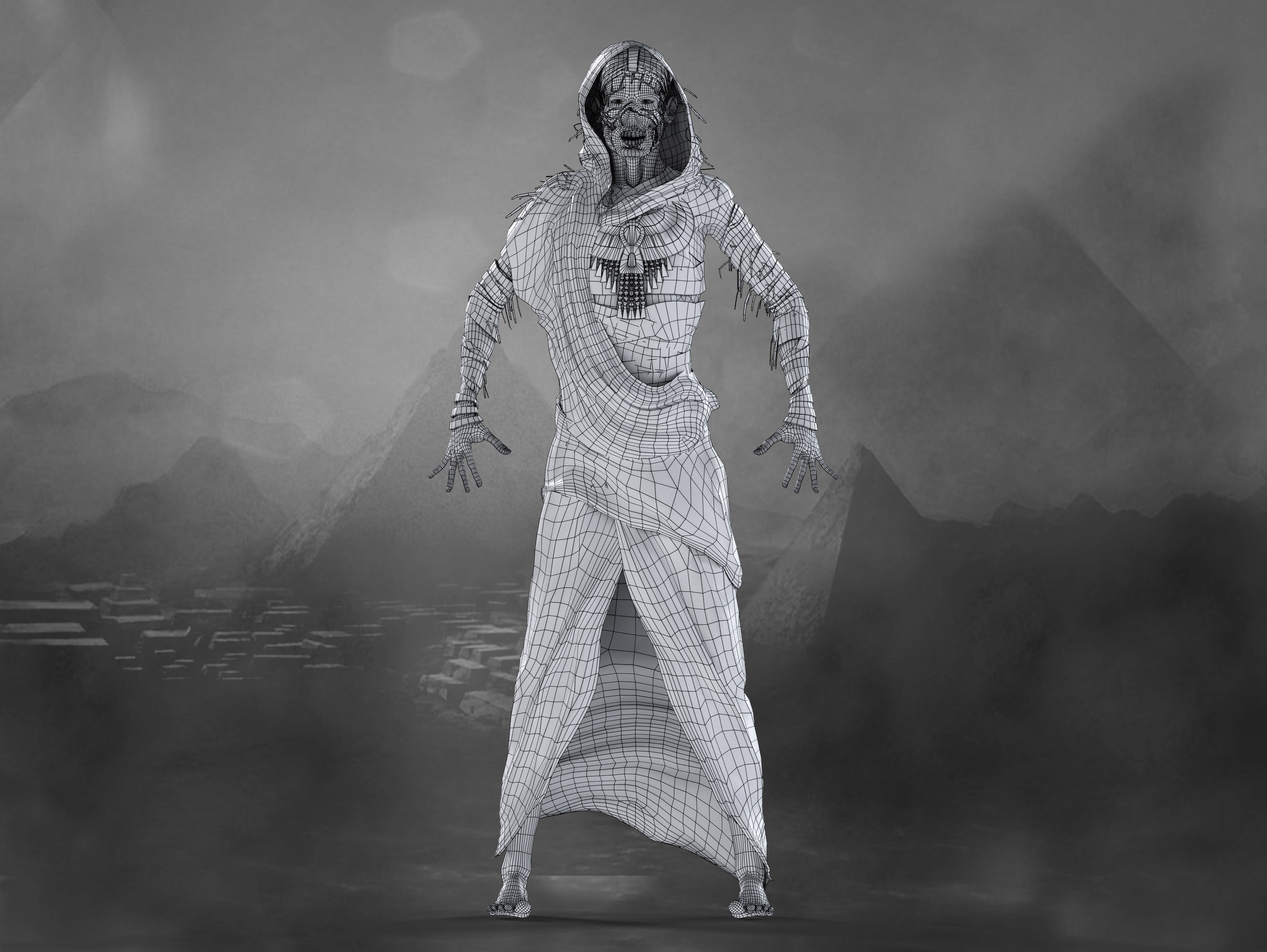 Mummy  Low-poly 3D model_9