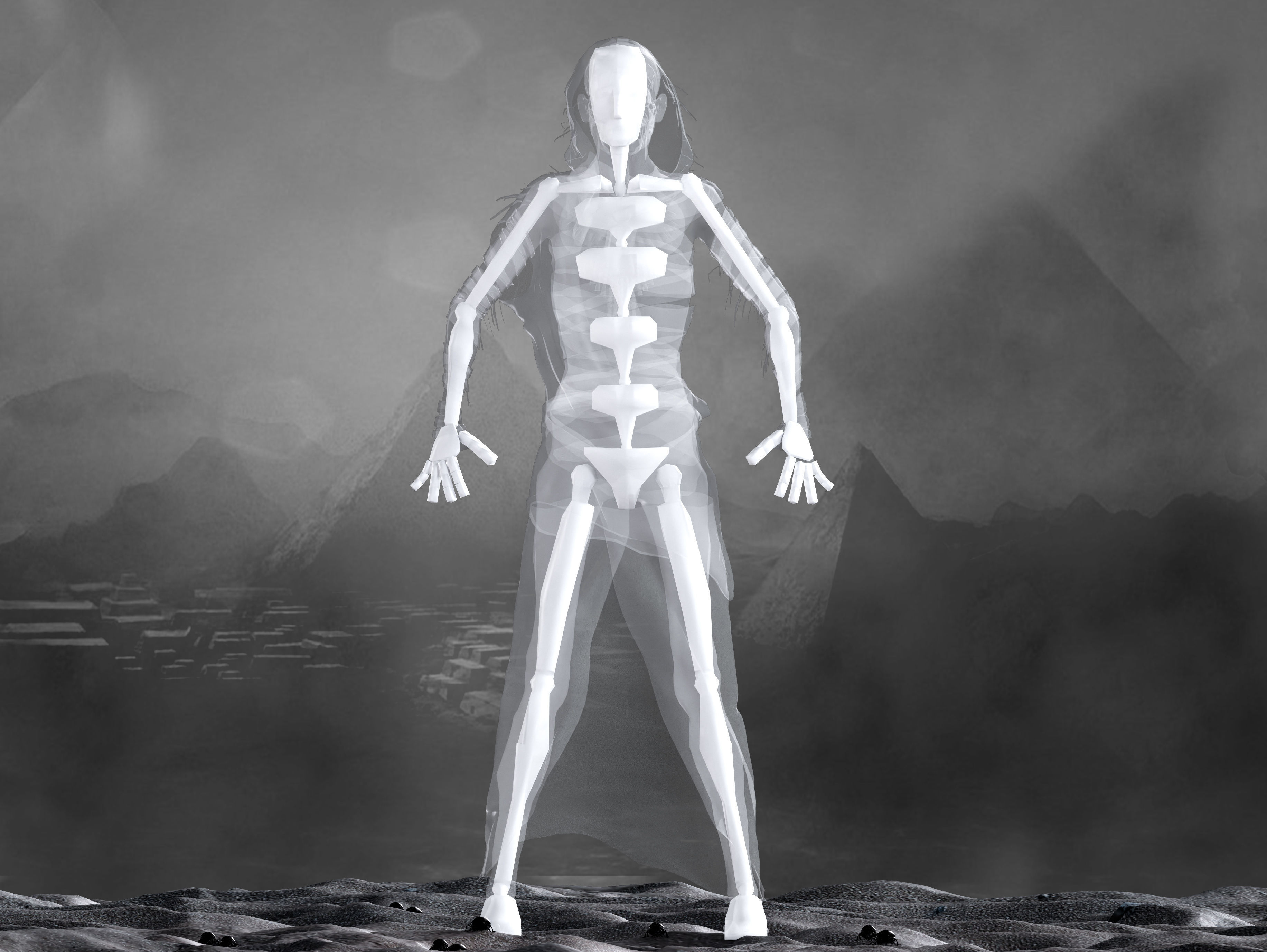 Mummy  Low-poly 3D model_11