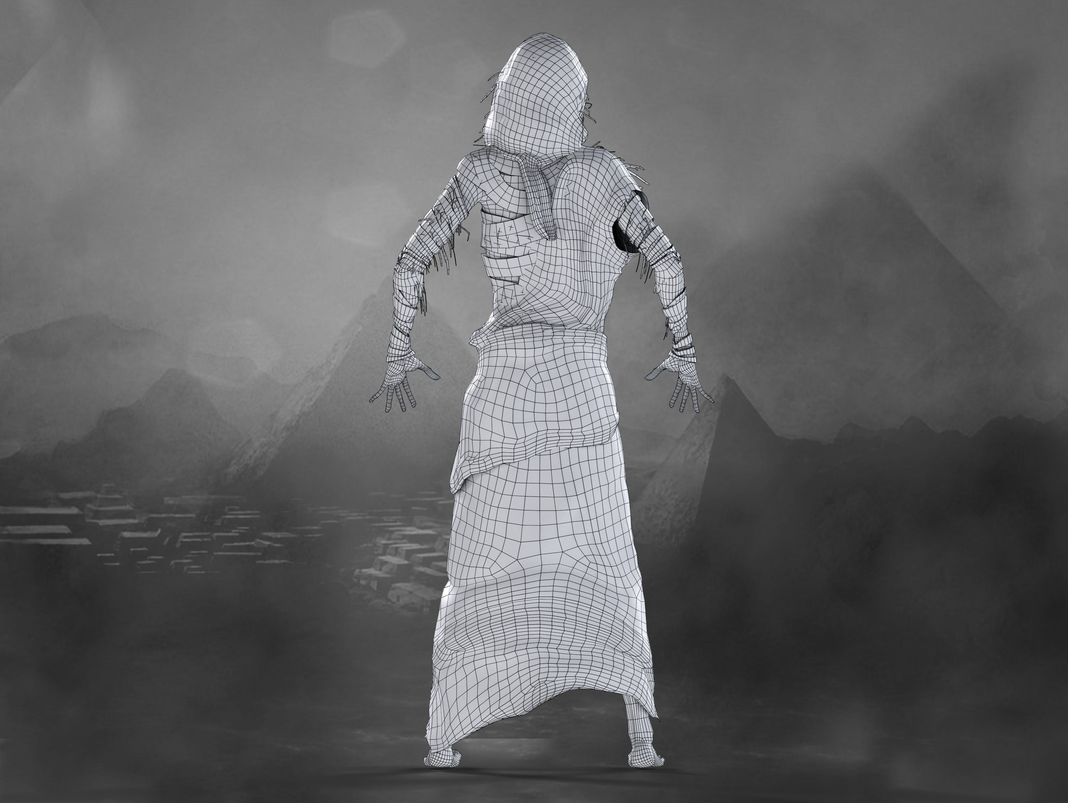 Mummy  Low-poly 3D model_10