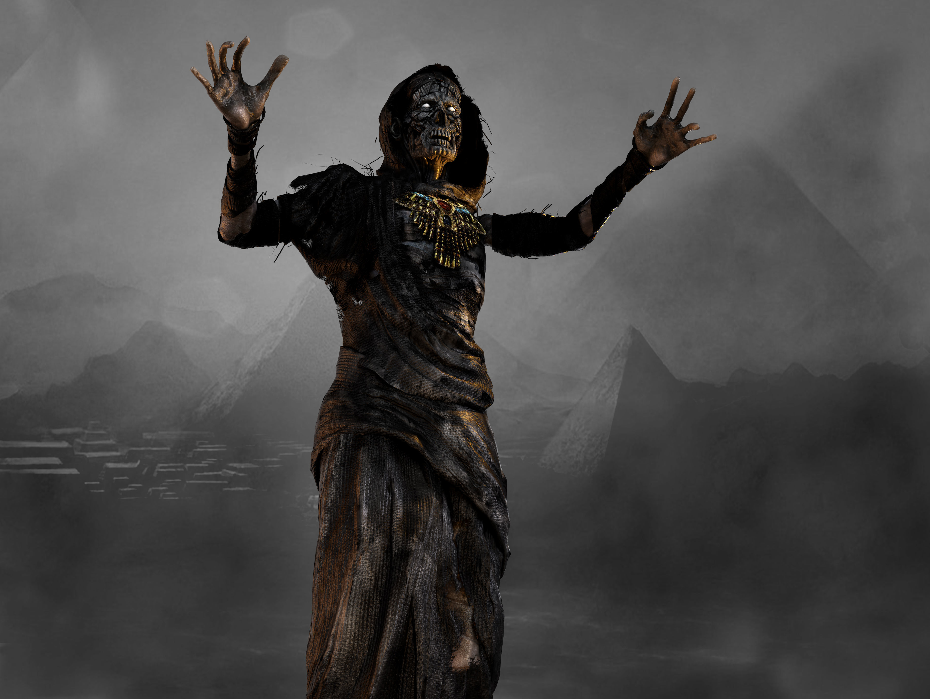 Mummy  Low-poly 3D model_8