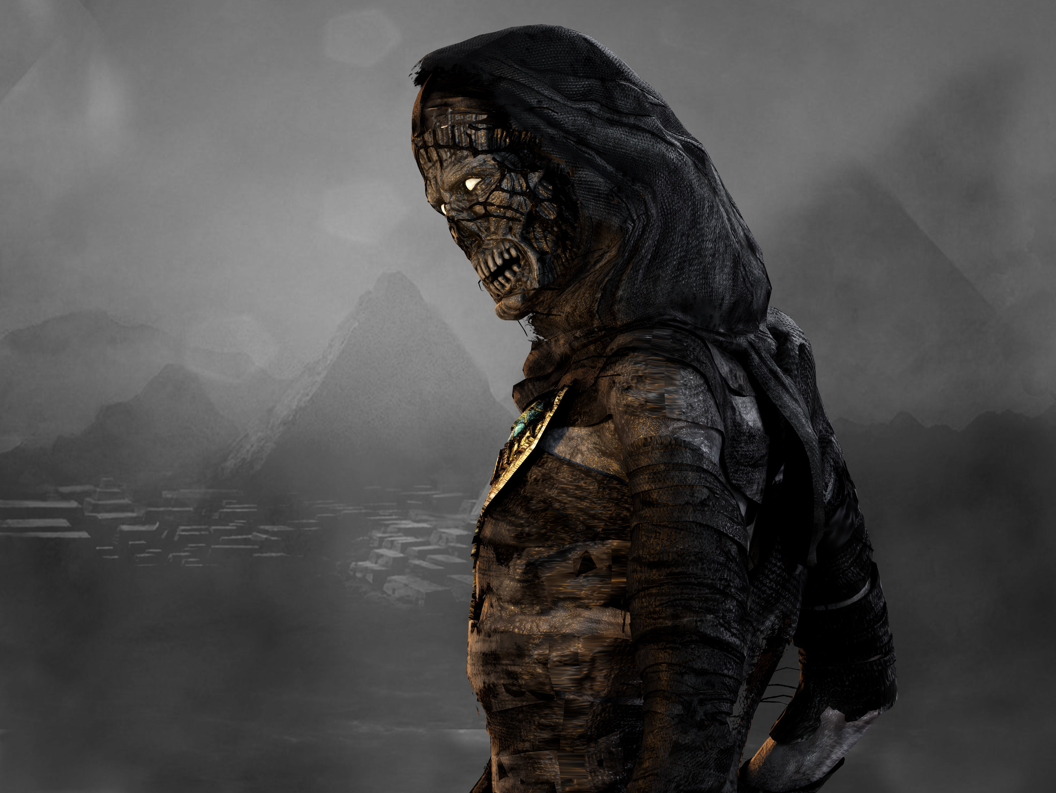 Mummy  Low-poly 3D model_4