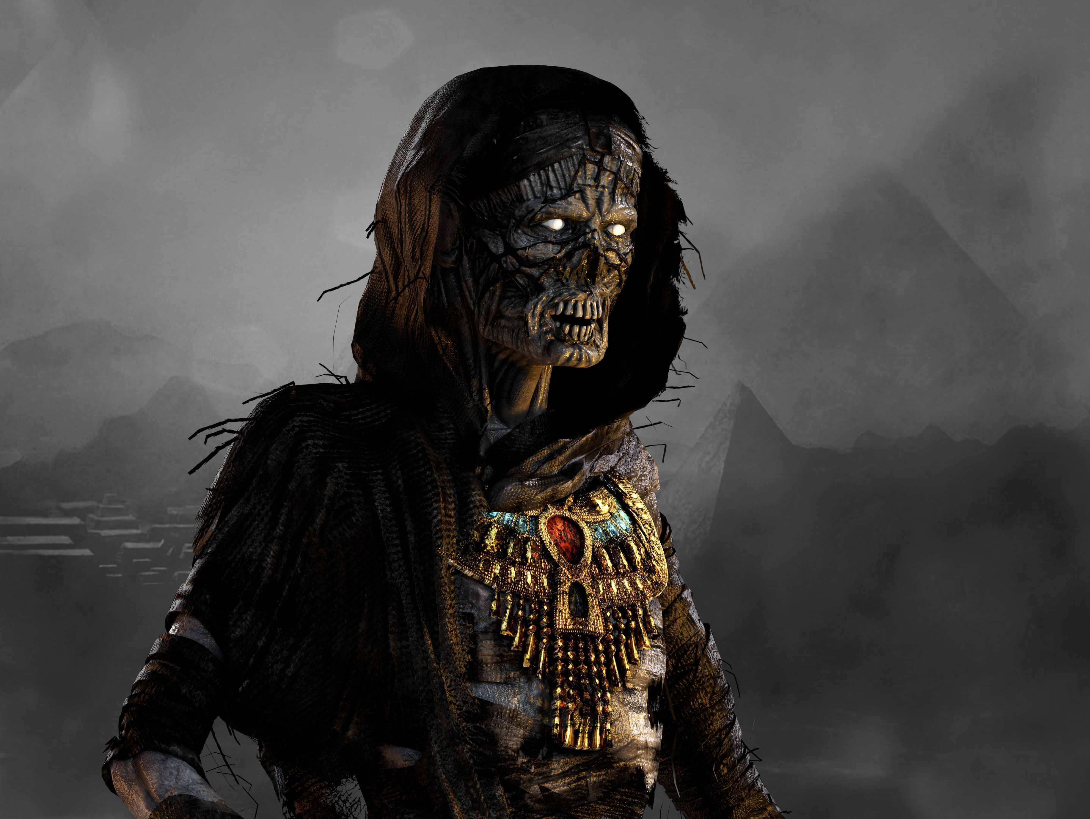 Mummy  Low-poly 3D model_2