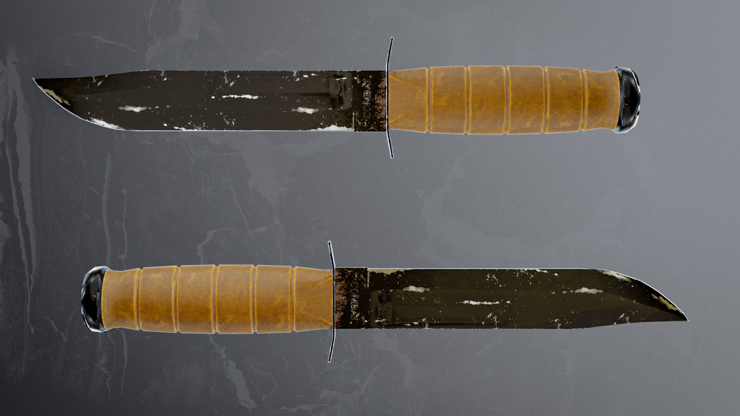 Combat Knife Low-poly 3D model_6