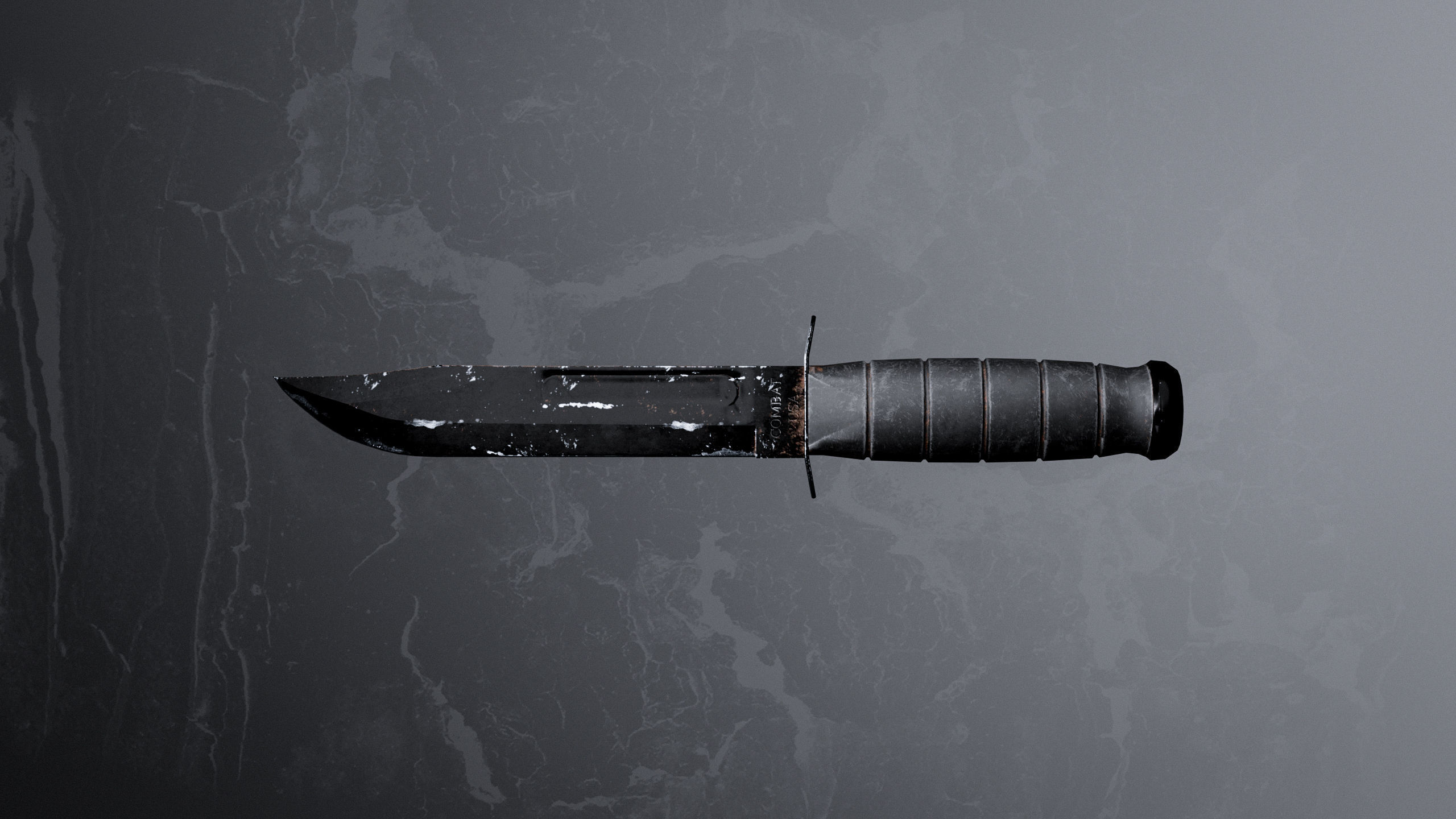 Combat Knife Low-poly 3D model_2