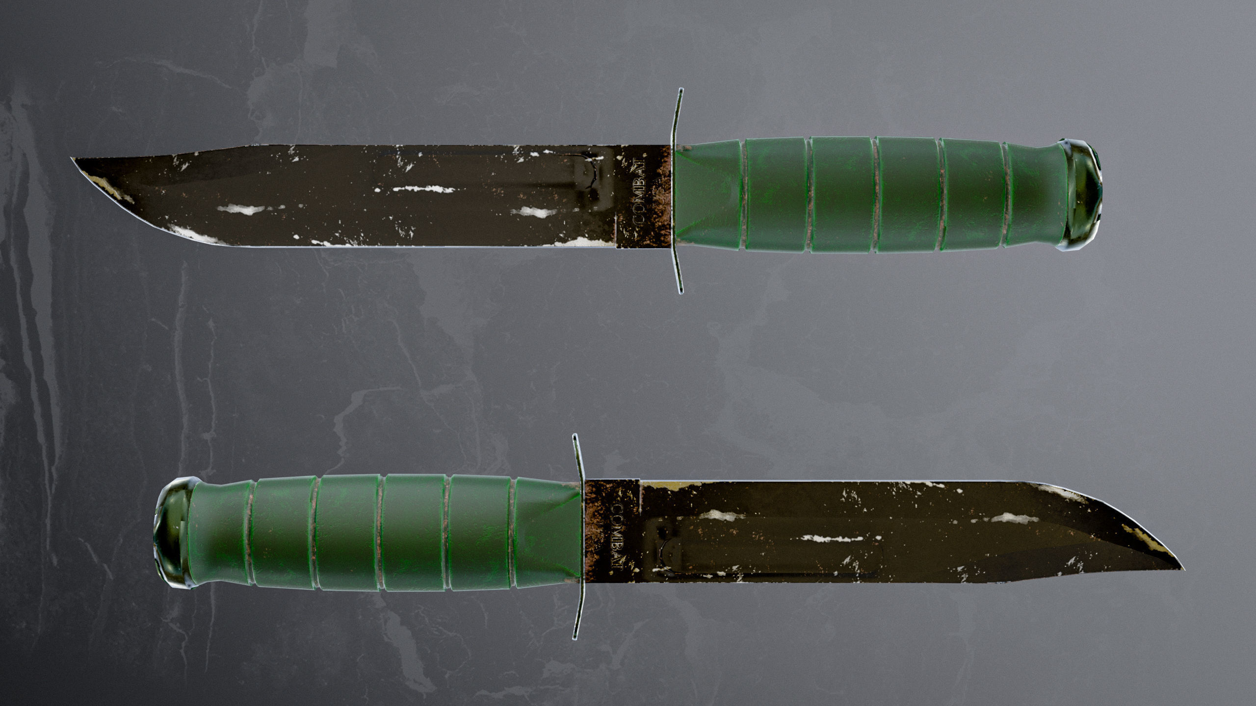 Combat Knife Low-poly 3D model_7