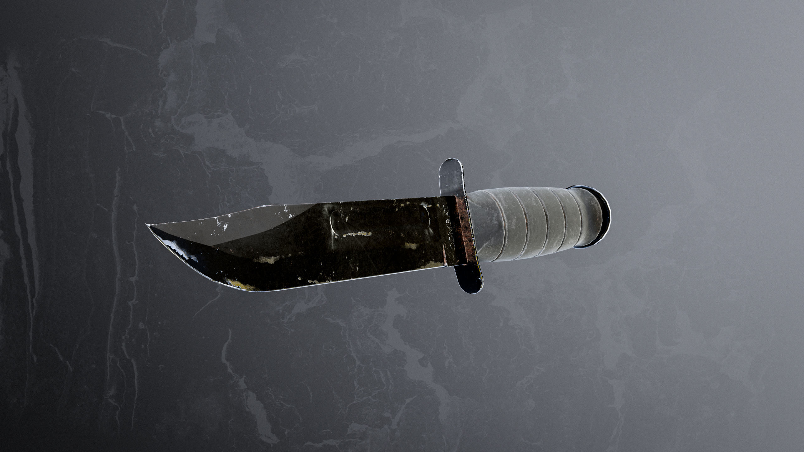 Combat Knife Low-poly 3D model_3