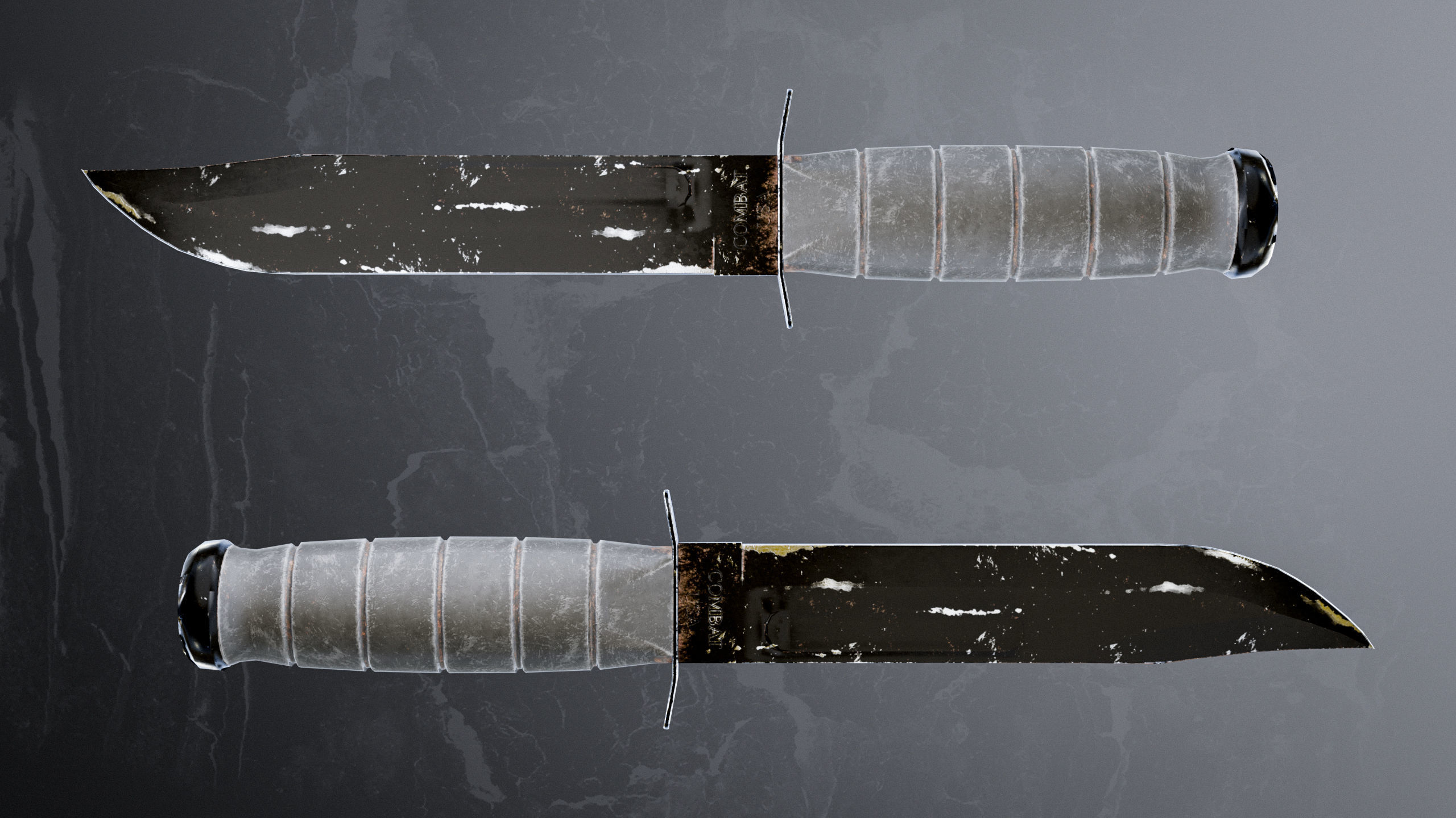 Combat Knife Low-poly 3D model_5