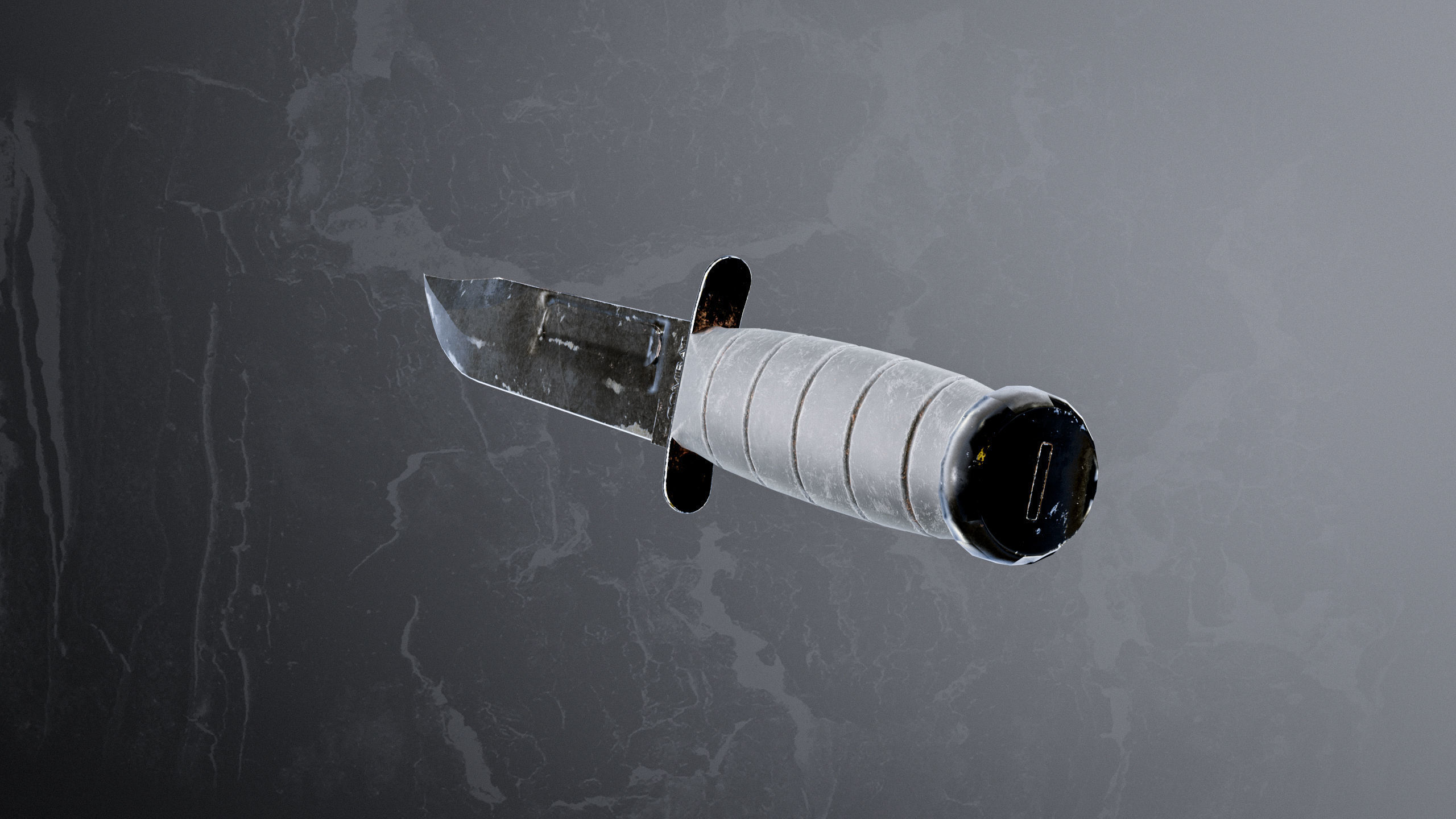 Combat Knife Low-poly 3D model_4