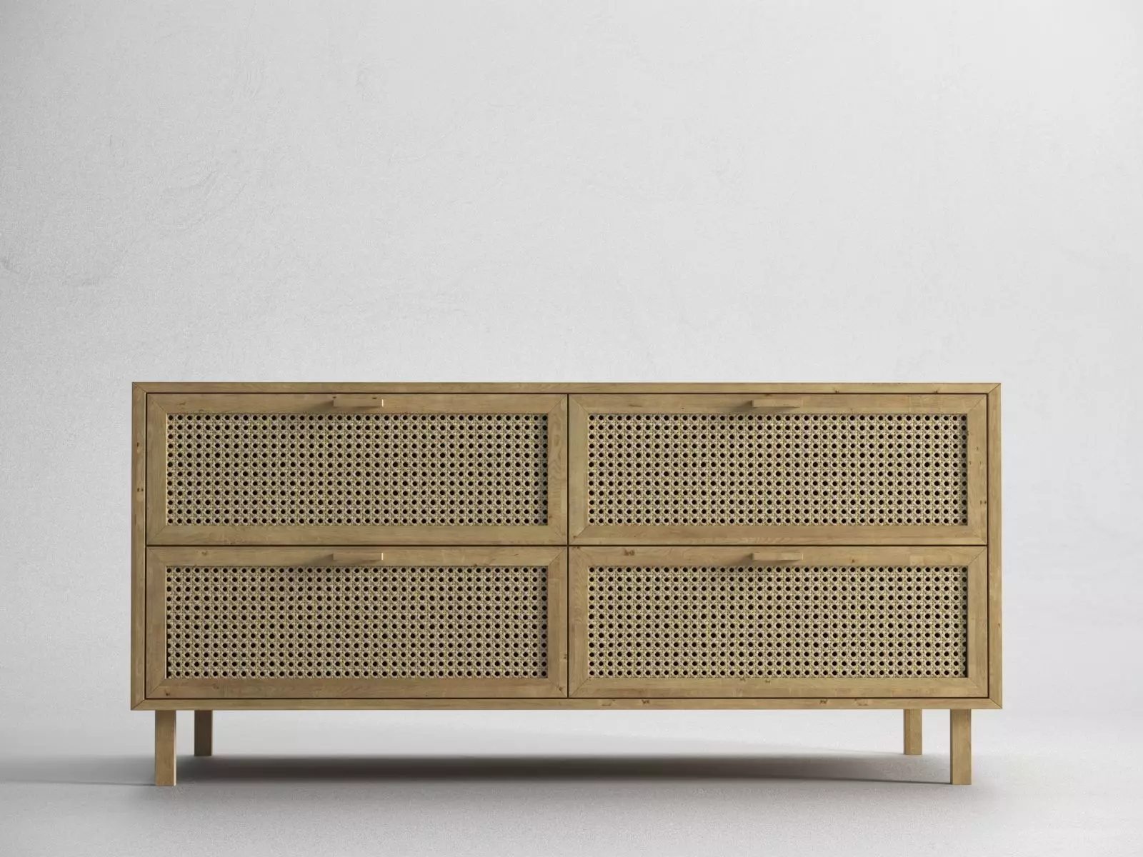 Sideboard 7 chest of drawers in rattan 3D model_0
