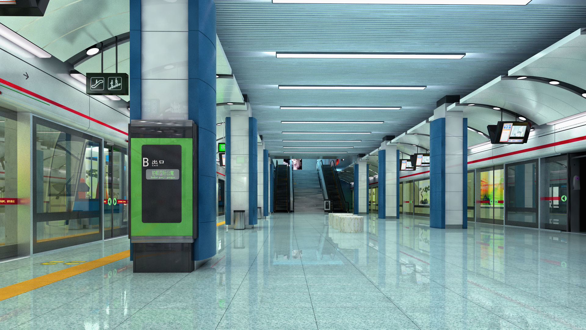 Metro Station 3D model_1