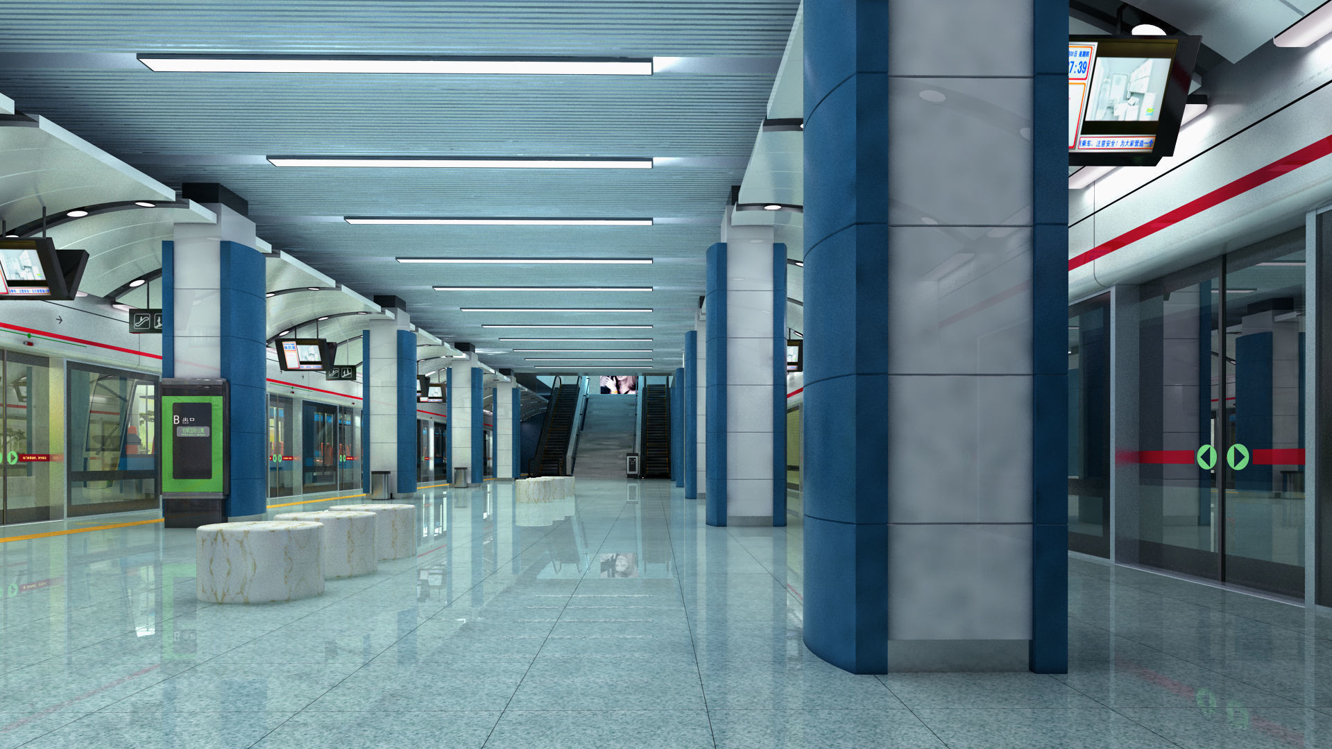 Metro Station 3D model_6