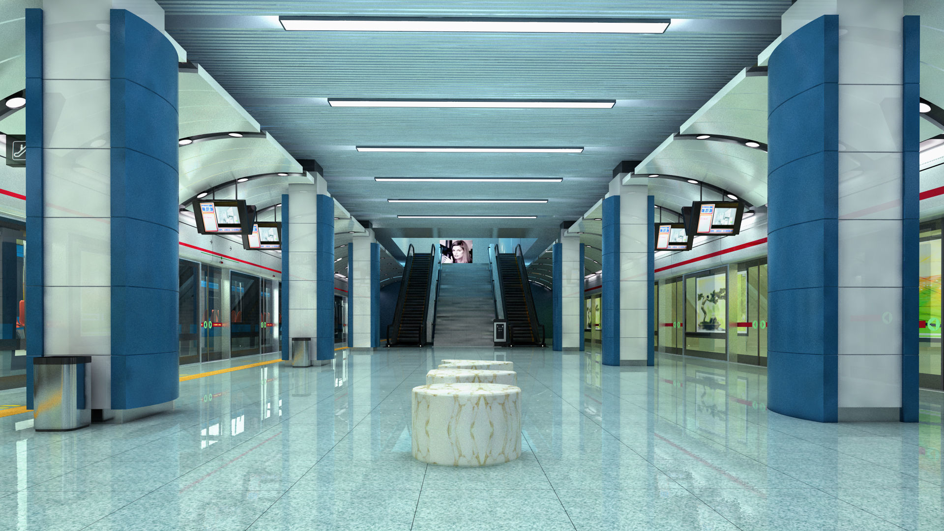 Metro Station 3D model_2